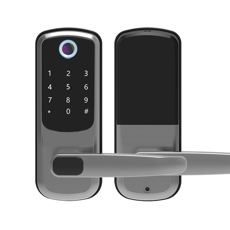 Interior door lock with fingerprint